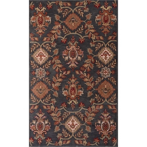 Pemberly Row 8x11 Hand-Tufted NZ Blended Wool Regal Area Rug in Charcoal