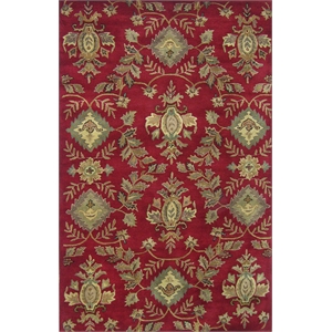 Pemberly Row 5x8 Hand-Tufted NZ Blended Wool Regal Area Rug in Red