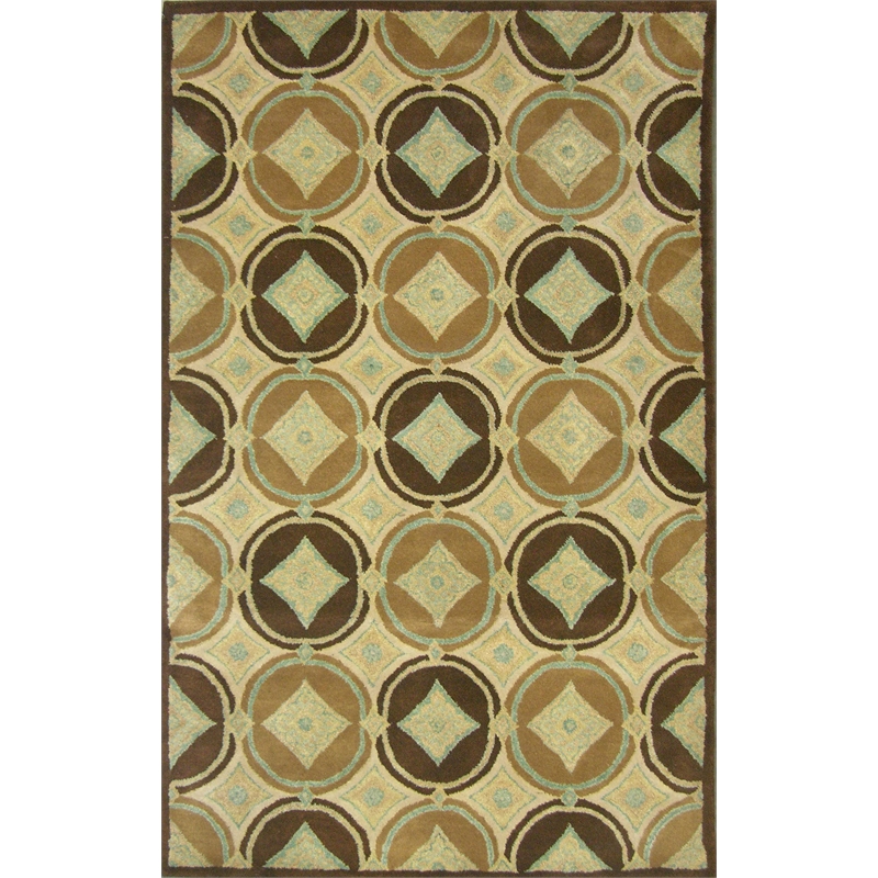 Pemberly Row 5x8 Hand-Knotted New Zealand Wool Area Rug in Green
