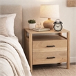 Pemberly Row 29 Inch Bedside Nightstand with 2 Drawers in Oak White