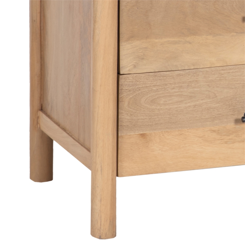 Pemberly Row 29 Inch Bedside Nightstand with 2 Drawers in Oak White