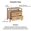 Pemberly Row 29 Inch Bedside Nightstand with 2 Drawers in Oak White