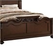 Pemberly Row Carved Eastern King Wooden Bed in Dark Walnut Veneer Finish