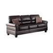 Pemberly Row 2 Piece Sofa and Loveseat Set in Espresso Brown Faux Leather