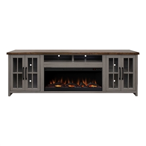 Pemberly Row 97&quot Fireplace TV Stand in Sandstone and Whiskey Finish