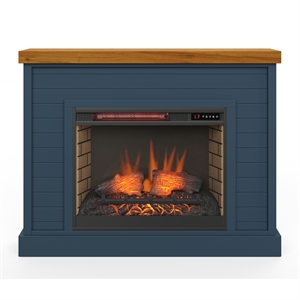 Pemberly Row  48&quot Electric Fireplace w Remote Control in Blue
