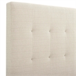 Pemberly Row King Size Tufted Upholstered Platform Bed in Beige
