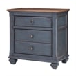 Pemberly Row Farmhouse Coastal Bedside Table with Storage in Blue