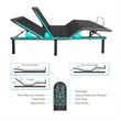 Pemberly Row King Size Flex Adjustable Bed Frame w Voice Controls in Black