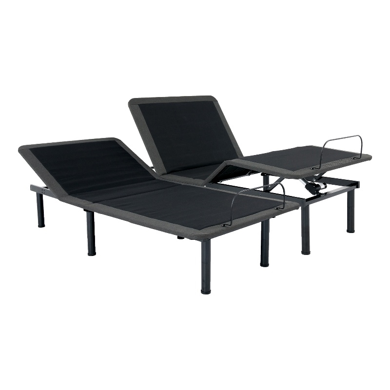 Pemberly Row King Size Flex Adjustable Bed Frame w Voice Controls in Black