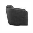 Pemberly Row Swivel Accent Chair with Button Tufting in Gray Faux Leather