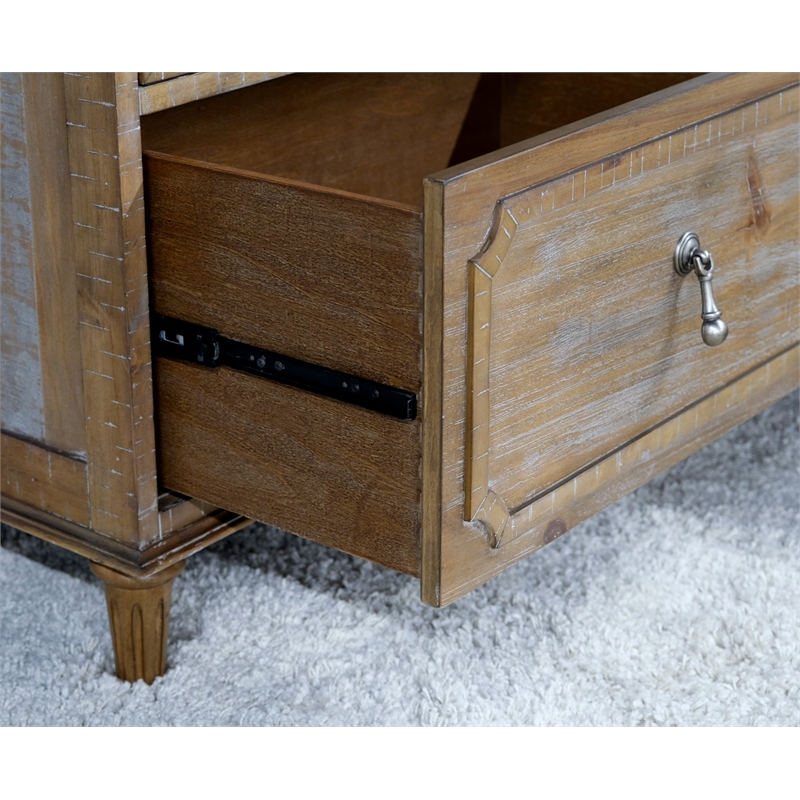 Pemberly Row 2-Drawer Nightstand with USB Charging & Power Outlet in Taupe