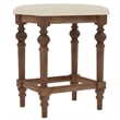 Pemberly Row Console Table Set with 3 Stools and 2 Storage Drawers in Brown