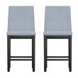 Pemberly Row Gathering Height Stools (Set of 2) in Gray Polyester with Wood Legs