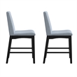 Pemberly Row Gathering Height Stools (Set of 2) in Gray Polyester with Wood Legs