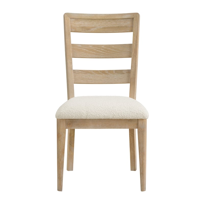 Pemberly Row Boucle Ladder Back Dining Chairs (Set of 2) in Sand Dune Brown