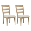 Pemberly Row Boucle Ladder Back Dining Chairs (Set of 2) in Sand Dune Brown