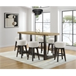 Pemberly Row Backless Oak Bar Stools with Boucle Upholstery (Set of 2)