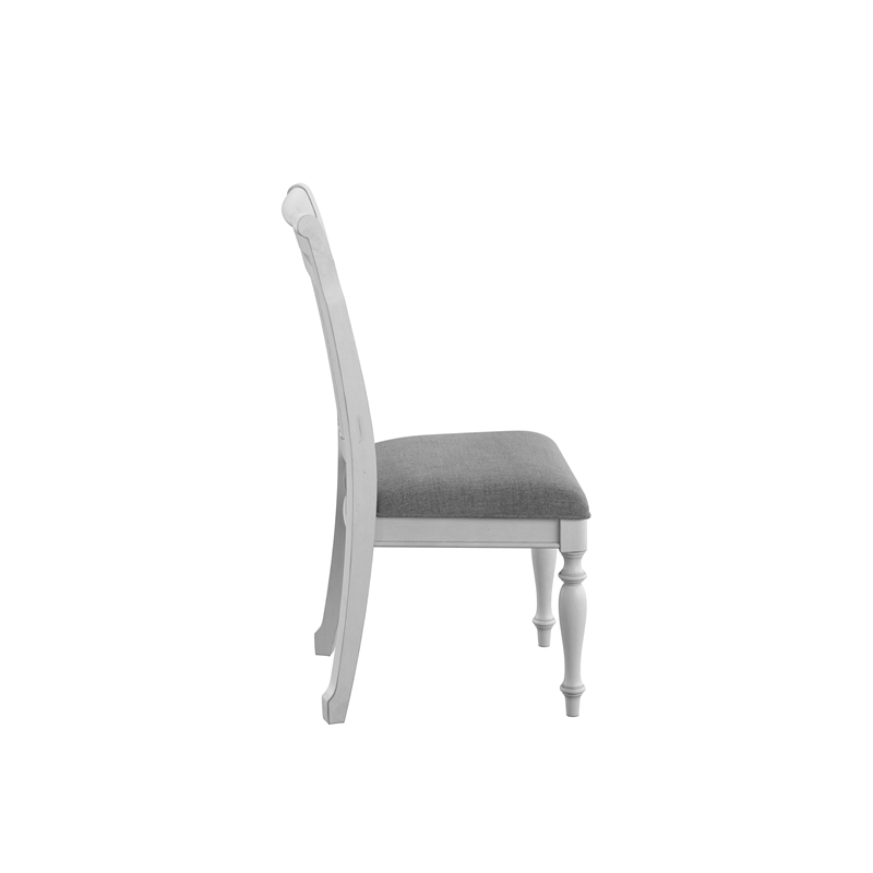 Pemberly Row Slat Back Dining Chairs with Polyester Upholstery (Set of 2) - Gray