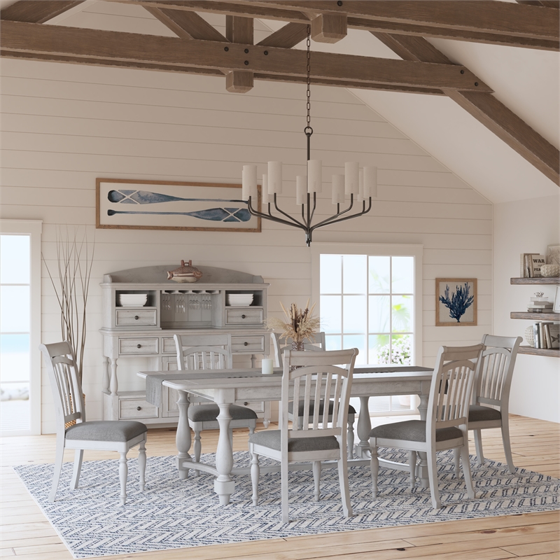 Pemberly Row Slat Back Dining Chairs with Polyester Upholstery (Set of 2) - Gray
