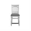 Pemberly Row Slat Back Bar Stools with Polyester Upholstery (Set of 2) in Gray