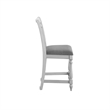 Pemberly Row Slat Back Bar Stools with Polyester Upholstery (Set of 2) in Gray