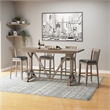 Pemberly Row Set of 2 Slat Back Bar Stools with Faux Leather Seats & Kick Plates