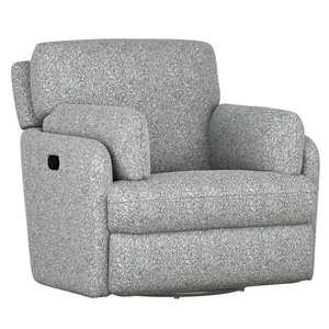 Pemberly Row 41&quot Manual Swivel Gliding Recliner with Hidden Storage in Gray