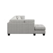 Pemberly Row Chaise Sectional with Pocketed Coils & Solid Wood Legs in Gray