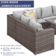 Pemberly Row 7-Piece Stainless Steel Patio Dining Sectional Sofa Set in Gray