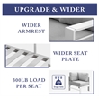 Pemberly Row 6-Piece Outdoor Aluminum & Fabric Dining Set in Light Gray