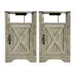 Pemberly Row Engineered Wood Nightstand Side End Table in Light Gray (Set of 2)