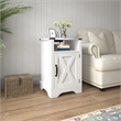 Pemberly Row Engineered Wood Nightstand Side End Table with USB Ports in White