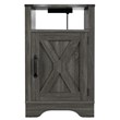 Pemberly Row Engineered Wood Nightstand Side End Table with USB in Dark Gray