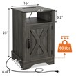 Pemberly Row Engineered Wood Nightstand Side End Table with USB in Dark Gray