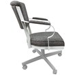 Pemberly Row Swivel Fabric & Metal Caster Dining Chair in Gray White