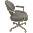 Pemberly Row Swivel Metal Dining Caster Chair in Jetty June Khaki Beige