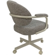 Pemberly Row Swivel Metal Dining Caster Chair in Jetty June Khaki Beige