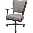 Pemberly Row Swivel Metal Dining Caster Chair in Jetty June Tan Brown