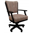 Pemberly Row Caster Solid Wood Dining Chair in Watusi Madder Red Fabric Black