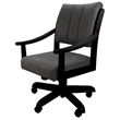 Pemberly Row Caster Wood Dining Chair in Northwest Elk Charcoal Fabric Black