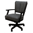 Pemberly Row Caster Wood Dining Chair in Northwest Elk Charcoal Fabric Black