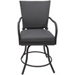 Pemberly Row Outdoor/Indoor Patio Dining Chair in Gray Fabric/Gray Frame