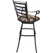 Pemberly Row Outdoor/Indoor Extra Tall Stool with Arms in Terracotta/Gray