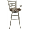 Pemberly Row Aluminum Outdoor/Indoor Extra Tall Stool Arms in Terracotta/Beige