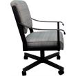 Pemberly Row Dining Caster Chair Swivel Tilt in Natural Fun Cream/Black