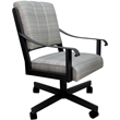 Pemberly Row Dining Caster Chair Swivel Tilt in Natural Fun Cream/Black