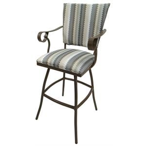 Pemberly Row Outdoor Patio Extra Tall 35&quot Swivel Bar Stool Multi-Color/Beige