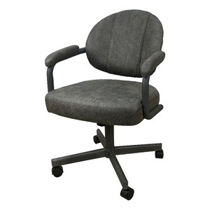 Pemberly Row Swivel Metal Caster Dining Chair in Northwest Elk/Grey