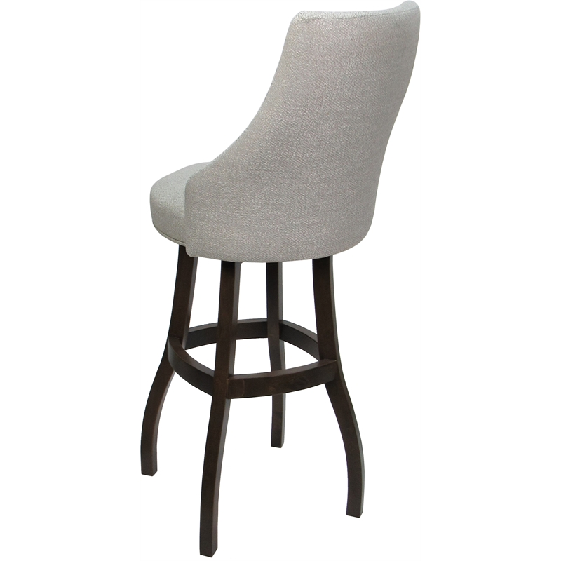Pemberly Row Extra Tall Swivel Wood Stool in Williams Stone/Dark Walnut